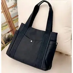 GENERICO - BOLSO LONA CASUAL COLOR NEGRO