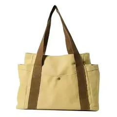 GENERICO - BOLSO LONA CASUAL COLOR CAQUI-