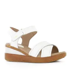 ECCO - Sandalias Taco Cuña Mujer Winona14 Blanco Cuero Natural