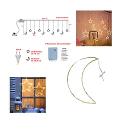 GENERICO - CASCADA media Lunas y estrellas AMARILLAS