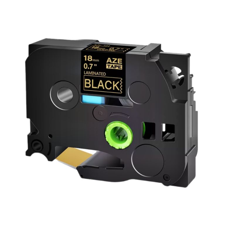 CINTA COMPATIBLE TZ2-344 LETRA DORADO SOBRE NEGRO