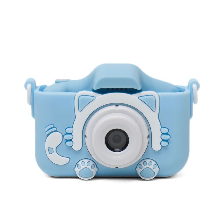 Mini Cámara Digital Divertida Niños Cute Kitty Azul