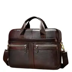 GENERICO - Maletin cuero genuino Mod2099 Marron Oscuro