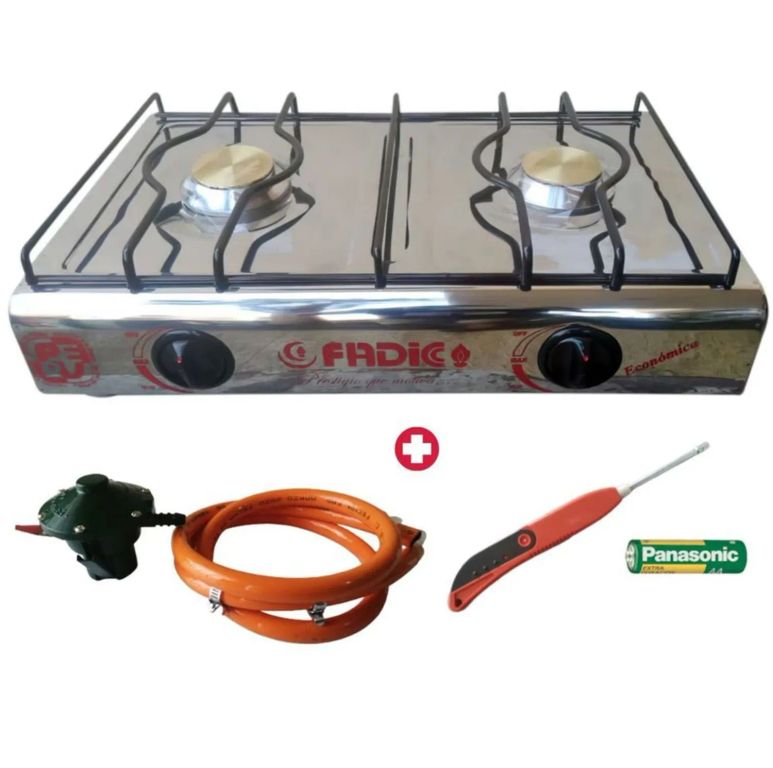Cocina de Mesa 2 Hornillas + Kit Regulador Normal