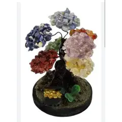 GENERICO - ARBOLITO DE LA FELICIDAD BONSAI MEDIANO CON PIEDRAS DE CUARZO