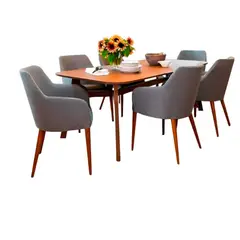 HOGAR & SPACIOS - HYS COMEDOR 6 SILLAS ANASTACIA MADERA