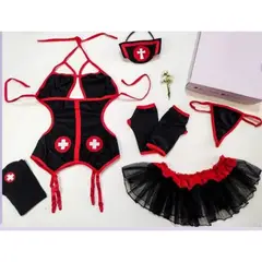 GENERICO - DISFRAZ ERÓTICO DE ENFERMERA LENCERIA SEXY DISFRACES EN TALLAS S-M-L