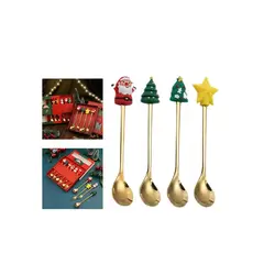 GENERICO - Mini Cubiertos con Diseño Navideño set x4