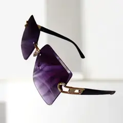 GENERICO - Gafas de Sol Biselada Cuadrada Espejado Mujer PL3950 Uva