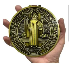 GENERICO - DIJE ADORNO DE SAN BENITO DORADO 9CM