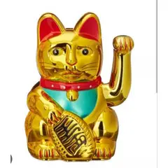 GENERICO - GATO DORADO LLAMA PLATA Y FORTUNA GRANDE 15cm