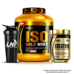 LEVEL PRO - Iso Gold Whey 3 kg rich chocolate + Creatina 500 g + shaker
