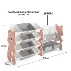 GENERICO - ORGANIZADOR CON LIBRERO OSITO ROSADO