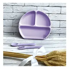 GENERICO - Plato Infantil con Divisiones en Lila Y+Papel de Regalo