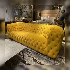 DMUEBLES - DM SOFÁ CHESTERFIELD DELUXE - AMARILLO