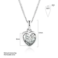 GENERICO - Collar Crystal Silver Heart Novia Amor Regalo Navidad Genieka
