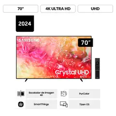 SAMSUNG - TELEVISOR CRYSTAL 70 UHD 4K TIZEN OS Smart TV UN70DU7000GXPE (2024)