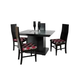 HOGAR & SPACIOS - HYS COMEDOR 4 SILLAS BOGOTA NEGRO