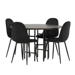 HOGAR & SPACIOS - HYS COMEDOR 4 SILLAS DYLLAN NEGRO
