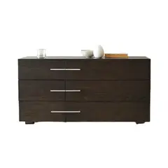 HOGAR & SPACIOS - HYS COMODA 3 CAJONES GALBA MARRON OSCURO