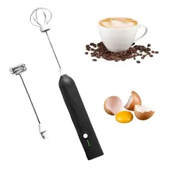 HOGARMAS - Batidor y Espumador de Leche 3 Velocidades Recargable Acero Inoxidable