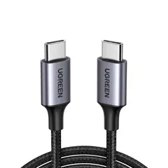 UGREEN - Cable de carga USB-C a USB-C de 60 W (trenzado) - NEGRO GRIS