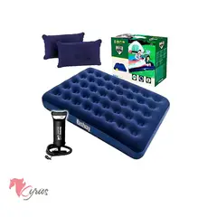 NO LOGO - Colchón Inflable 2 Plazas + Inflador + 2 Almohadas