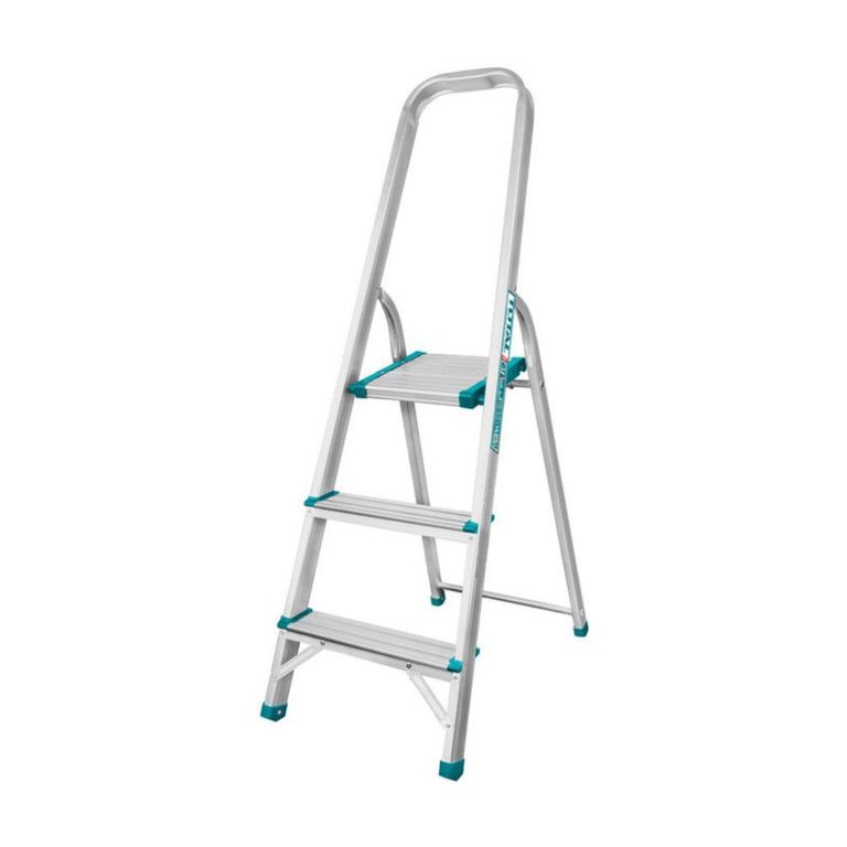 Escalera tubular 3 peldaños soporta 150 kg Total