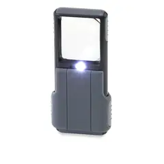 CARSON - Lupa LED portátil MiniBrite PO-55 5x con funda protectora Gris