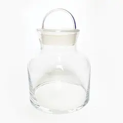 GENERICO - Pomo de vidrio con tapa y jebe sellante de 16 cms de alto y 850 ml