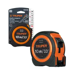 Truper - Wincha Flexometro Cinta Metrica de 10 metros Con Grip FCG-10M