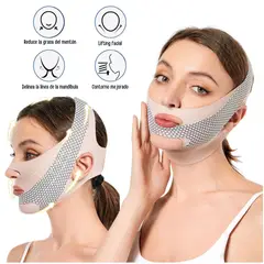 BEAUTIFUL - Faja Adelgazante Facial Reductor de Papada AntiArrugas DOBLE SUJETADOR