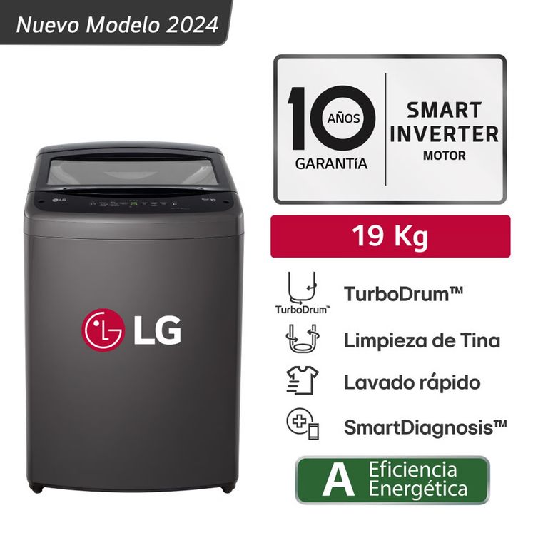 LAVADORA WT19BVTB 19 KG TURBODRUM CARGA SUPERIOR NEGRO