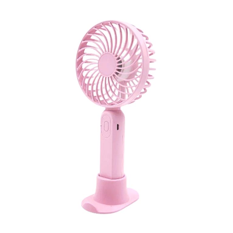 Mini ventilador portatil con base ventilador recargable rosado