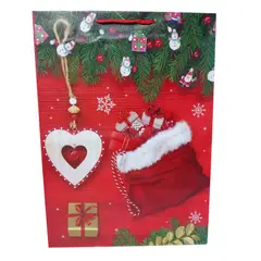 GENERICO - Bolsa De Regalo Navidad Collar Corazon 44x32cm 1u