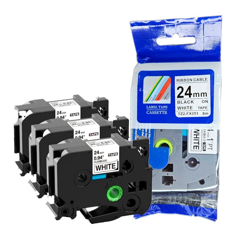 CINTA COMPATIBLE TZ2-FX251 LETRA NEGRO SOBRE BLANCO