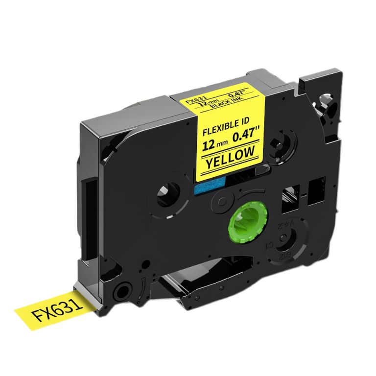 CINTA COMPATIBLE TZ2-FX631 NEGRO SOBRE AMARILLO
