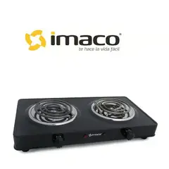 IMACO - Cocina Eléctrica 2 Hornillas HP-1400 Negro