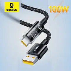 BASEUS - CABLE USB A - USB C - 100W - CARGA RAPIDA - 1MT - NEGRO