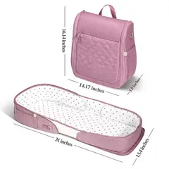 SUNVENO - BOLSO CUNA PORTATIL ROSA