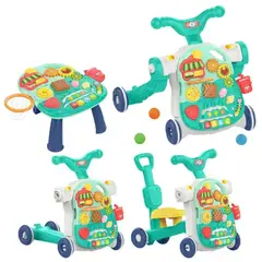 GENERICO - Andador (Caminador) de Bebé 4 en 1 Con luces y musical Verde