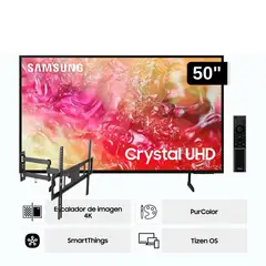 SAMSUNG - Televisor LED 50'' Crystal UHD 4K 50DU7000 Tizen OS Smart TV + Rack Giratorio