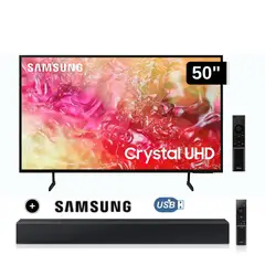 SAMSUNG - Televisor LED 50'' Crystal UHD 4K 50DU7000 Tizen OS Smart TV + Soundbar HW C400