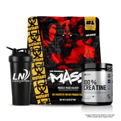 MUTANT - Mass 5 LB Mass Gainer - Triple Chocolate + Creatina Universe Nutrition 250 g + Shaker