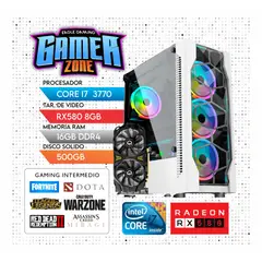 INTEL - PC GAMER CORE I7 3770 RX580 8GB SSD 500GB 16GB RAM CASE WHITE BLANCO RGB