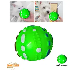 GENERICO - PELOTA RUGOSA DE JEBE PARA PERROS VERDE 6x6x6