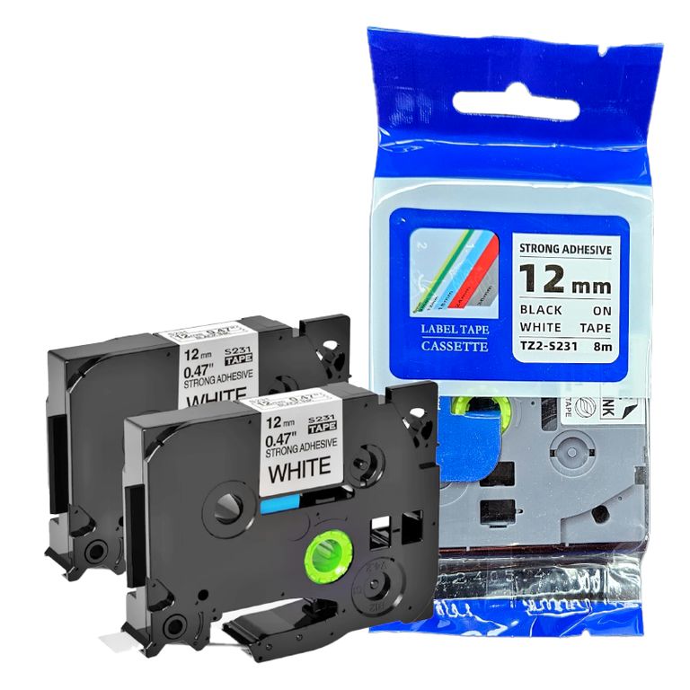 CINTA COMPATIBLE TZ2-S231 LETRA NEGRO SOBRE BLANCO