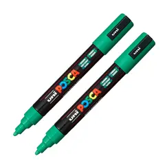 POSCA - Marcador PC-5M Verde Pack x 2