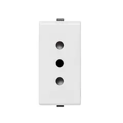 SINTHESI - DADO TOMACORRIENTE TRES EN LINEA CON TIERRA DE 1 MODULO S22