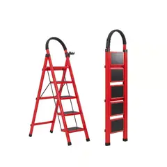 GENERICO - ESCALERA TIJERA ACERO PLEGABLE 5 PASOS MULTIFUNCIONAL